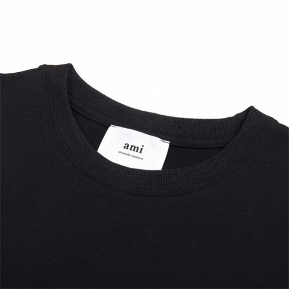 Ami Alexandre Mattiussi France Patch Logo Black Tee Shirt - Picture 2 of 10